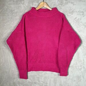 Vintage Gap Sweater Large Oversized Pink‎ Think Chunky Knit Hong Kong 80s
